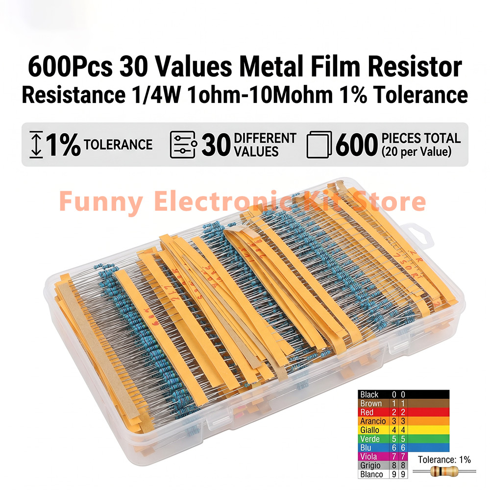 Resistor Kit 1 4W - Набор из 600 шт. различных металлопленочных