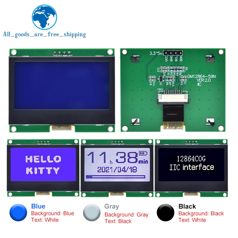 I2C Lcd Display - 1/3 шт. 12864 IIC ЖК-модуль 128X64