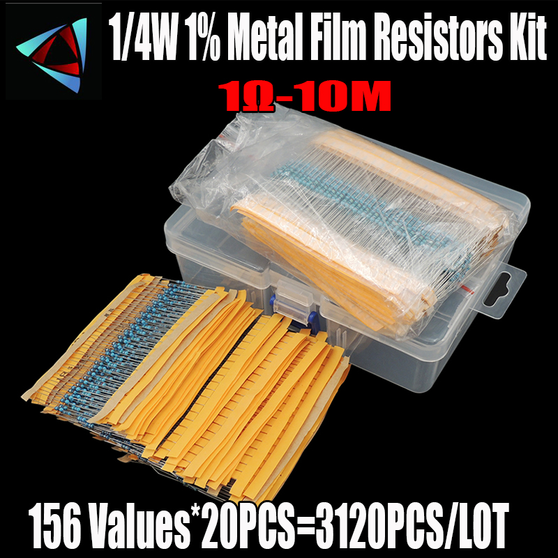 Resistor Kit 1 4W - Набор металлопленочных резисторов, 3120 шт./лот, 156