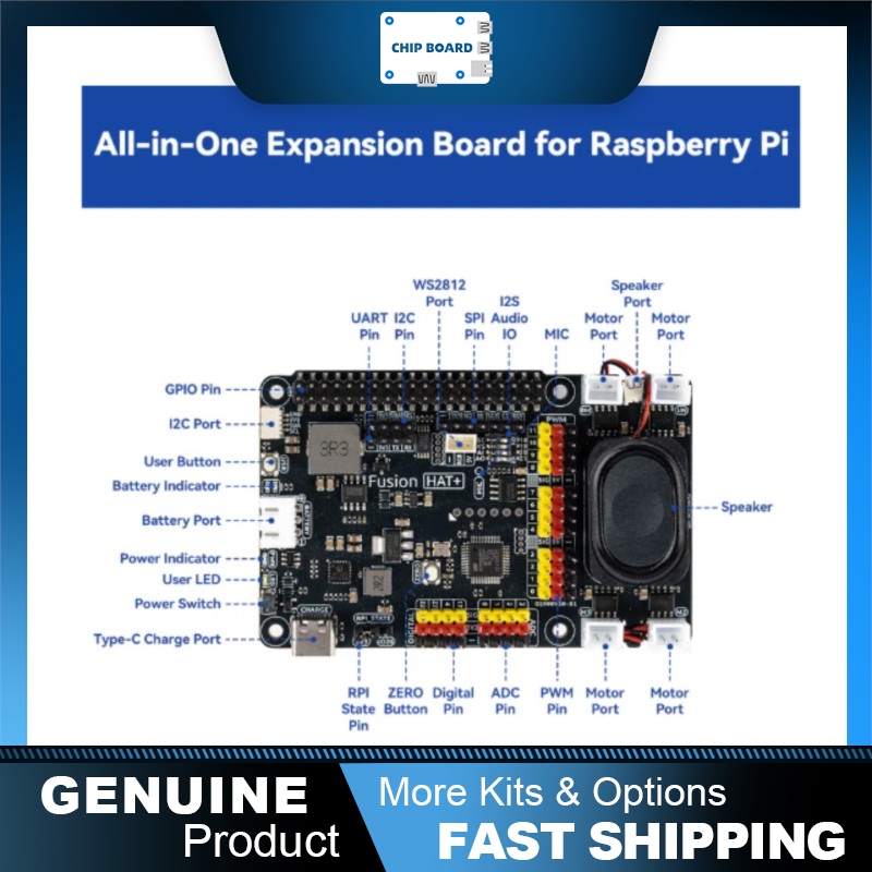 Raspberry Pi Zero - SunFounder Fusion HAT+: Плата расширения для