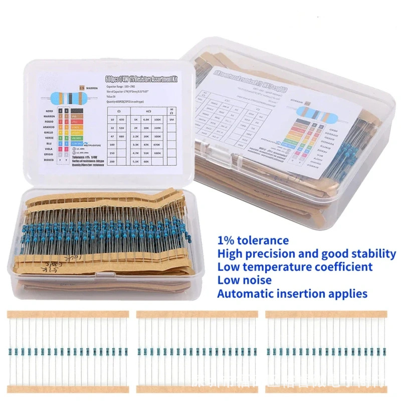 Resistor Kit 1 4W - 600 шт. 1/4 Вт комплект металлопленочных