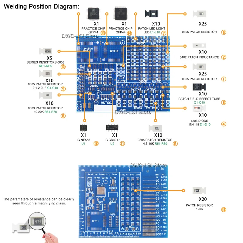 Компоненты SMD/SMT, плата для  – обзор и цена Diy Electronics Kits For Kids