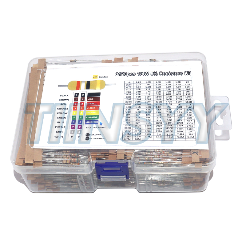 Набор из 3120 шт. (156 номинал – обзор и цена Resistor Kit 1 4W