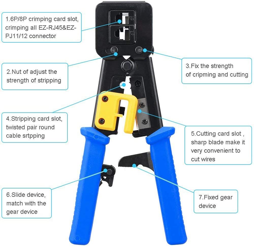 Обжимной инструмент ZoeRax RJ4 – обзор и цена Wire Stripper Cutter