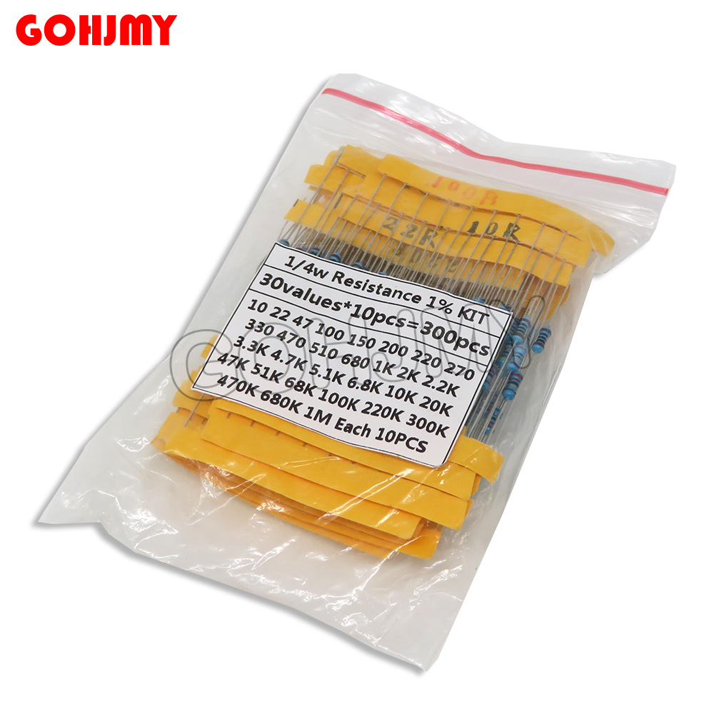 30 видов сопротивления 1/4 Вт, – обзор и цена Resistor Kit 1 4W