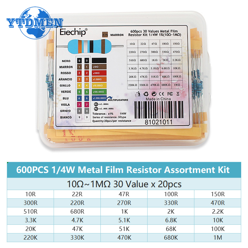 Комплект металлических пленочн – обзор и цена Resistor Kit 1 4W