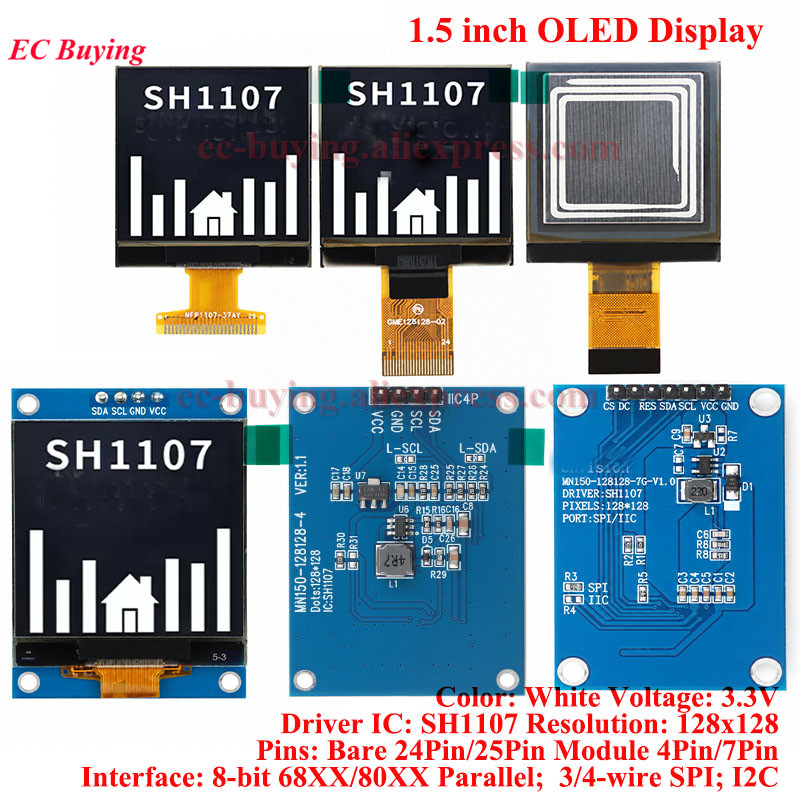 1,5-дюймовый OLED LCD белый ди – обзор и цена I2C Lcd Display