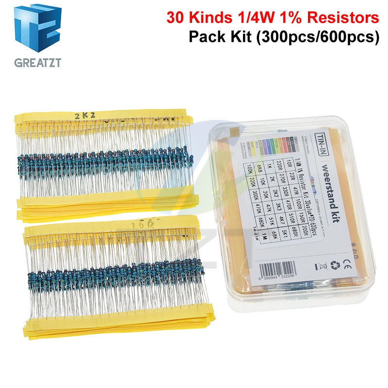 GREATZT 600 шт./компл. 30 видо – обзор и цена Resistor Kit 1 4W