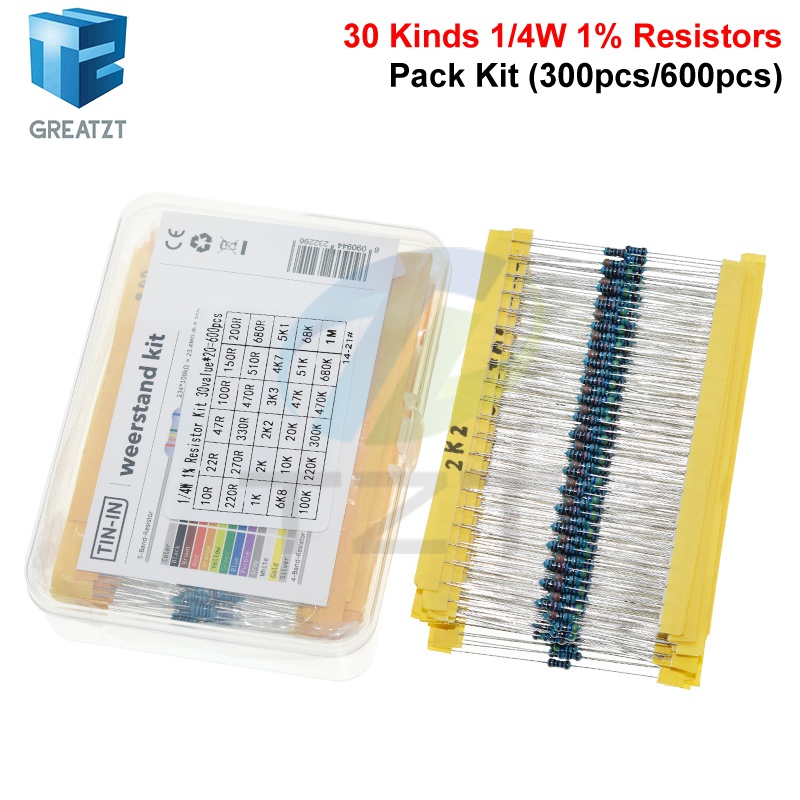 GREATZT 600 шт./компл. 30 видо – обзор и цена Resistor Kit 1 4W
